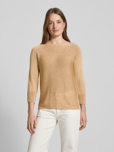 More & More Strickpullover mit U-Boot-Ausschnitt Beige 4