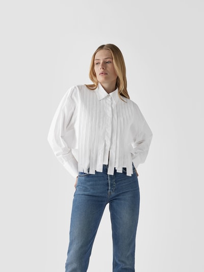 MSGM Bluse im cropped Design Weiß 4