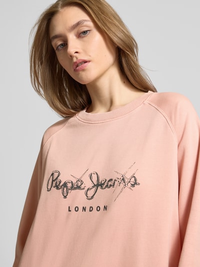 Pepe Jeans Sweatshirt met labelprint, model 'LUPITA' Rosé - 3