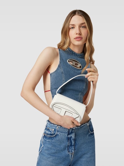 Diesel Pochette aus echtem Leder Weiss 1