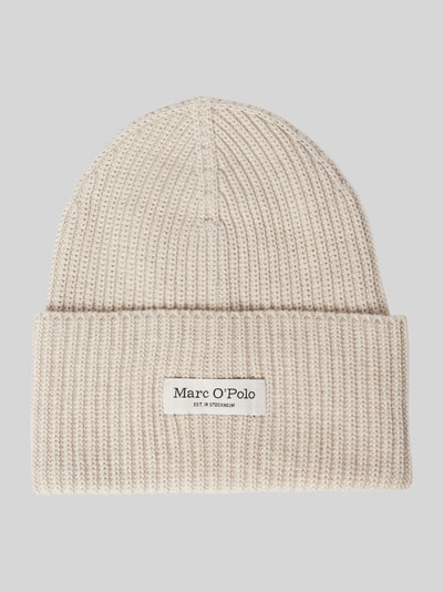 Marc O'Polo Beanie aus reiner Baumwolle mit breitem Umschlag Offwhite 1