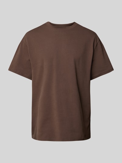 Jack & Jones Premium T-shirt met geribde ronde hals, model 'HARVEY' Middenbruin - 2