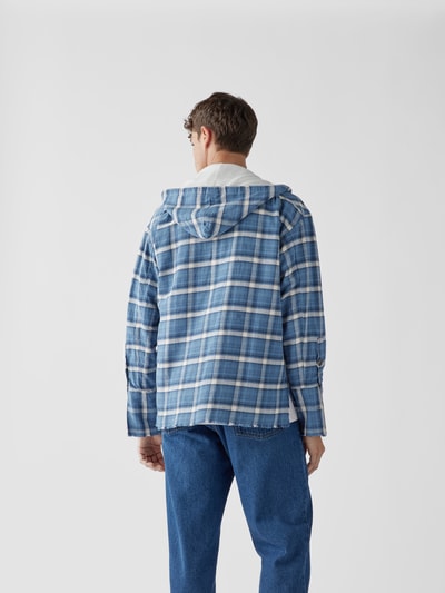 Greg Lauren Hemdjacke mit Karomuster Blau 5