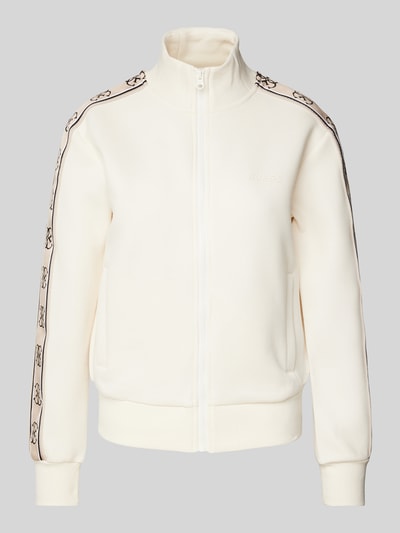 Guess Activewear Sweatjacke mit Label-Print Modell 'BRITNEY' Ecru 2