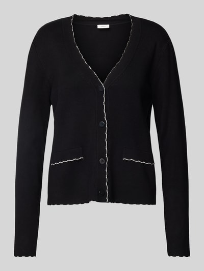 s.Oliver BLACK LABEL Strickjacke mit Kontraststreifen Black 1