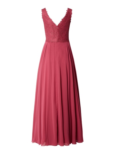 Luxuar Abendkleid mit Stickereien aus Effektgarn  Fuchsia 3