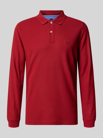 Fynch-Hatton Regular fit poloshirt met logostitching Donkerrood - 2