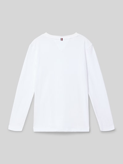 Produktfoto, Longsleeve aus Organic Cotton von Tommy Hilfiger für Teenager, reine Baumwolle, gerader Schnitt, weiß, Logo-Detail, Rückenlänge 56 cm, Ärmellänge 52 cm
