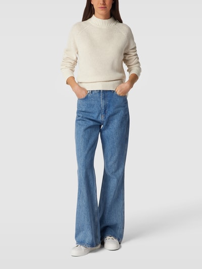 Redraft Strickpullover mit Stehkragen Ecru Melange 1