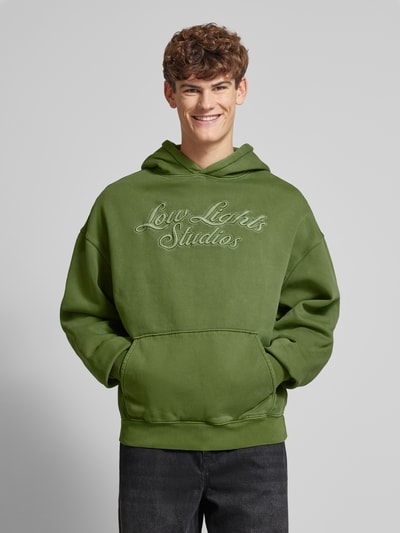 Low Lights Studios Oversized Hoodie mit Label-Stitching Hellgruen 4