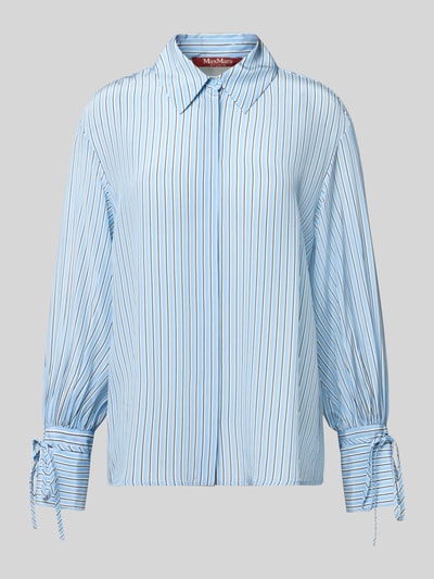 Max Mara Studio Regular Fit Hemdbluse aus reiner Seide Hellblau 2