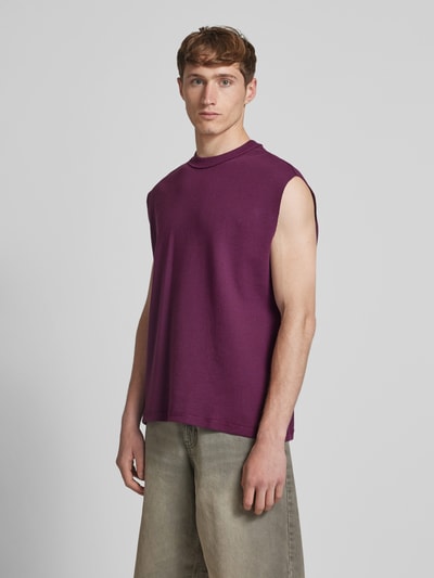 REVIEW Tanktop mit Strukturmuster Pflaume 4