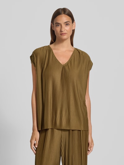 Soyaconcept Regular Fit Blusenshirt mit V-Ausschnitt Modell 'KIRIT' Khaki 4