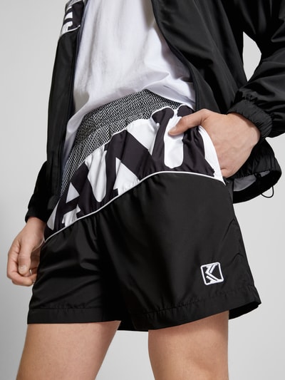 KARL KANI Regular Fit Shorts mit Label-Stitching Black 3