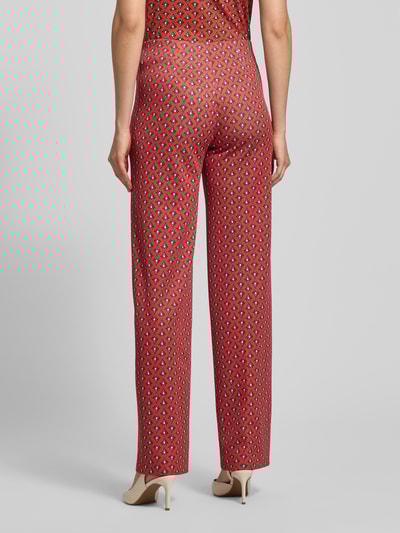 Marc Cain Broek in all-over look met elastische band Rood - 5