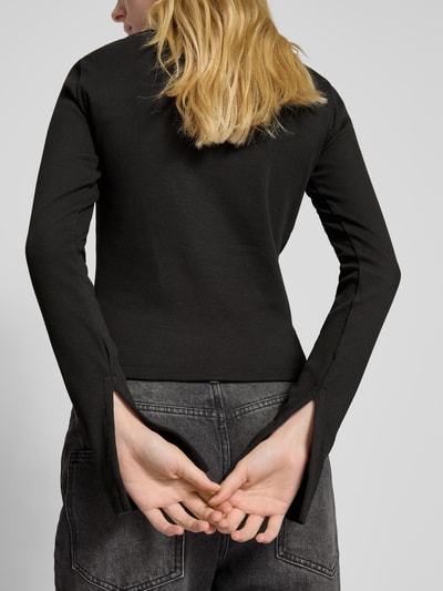 Calvin Klein Jeans Longsleeve mit geripptem Rundhalsausschnitt Black 3