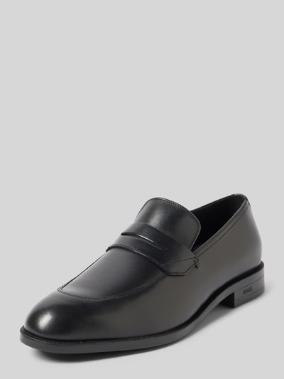 BOSS Lederloafers mit Label-Details Modell 'Tayil' Black 1