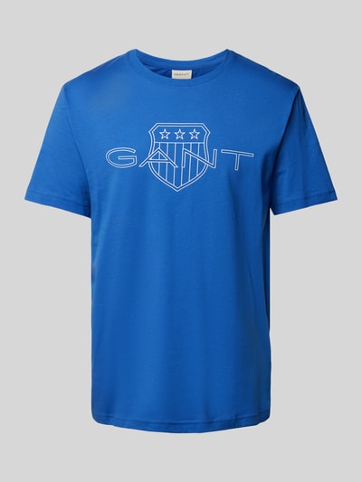 Gant T-shirt met labelprint Blauw - 2