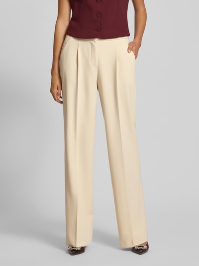 TONI Wide leg stoffen broek met bandplooien, model 'luisa' Ecru - 4