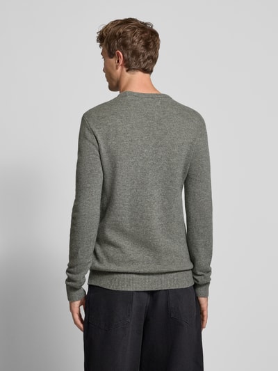 Blend Gebreide pullover met ribboorden, model 'BRANKO' Lichtgrijs gemêleerd - 5