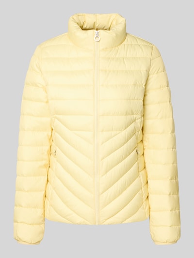 Produktfoto, Slim Fit Steppjacke mit Stehkragen van s.Oliver RED LABEL, look: effen geel, ritssluiting, zij-steekzakken met ritssluiting