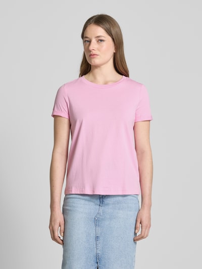 Vero Moda T-shirt o kroju regular fit z czystej bawełny model ‘PAULA’ Różowy 4