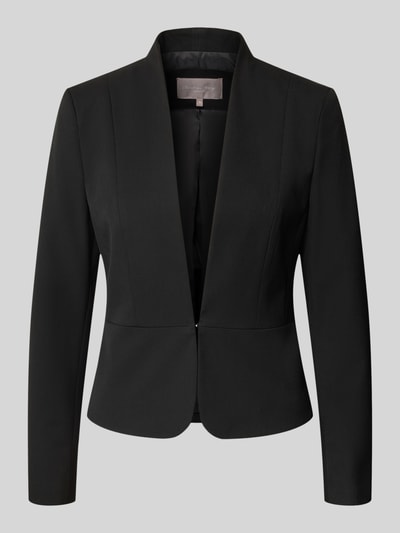 Produktfoto, Slim Fit Blazer mit Hakenverschluss von Christian Berg Woman Selection, czarny, prosty krój slim fit, gładka tekstura, dekolt w serek, materiał z domieszką wiskozy, długość tyłu w rozmiarze 36: 53 cm, szerokość w rozmiarze 36: 46 cm, długość rękawa w rozmiarze 36: 60 cm