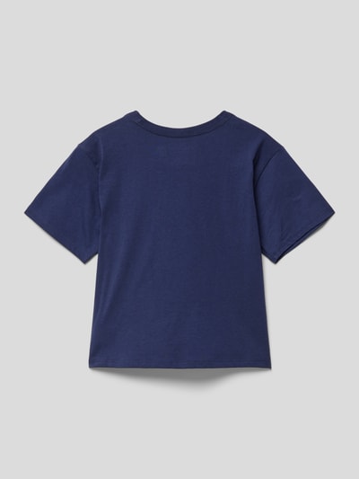 Polo Ralph Lauren Teens T-shirt met labelprint met statement, model 'EARN' Marineblauw - 3