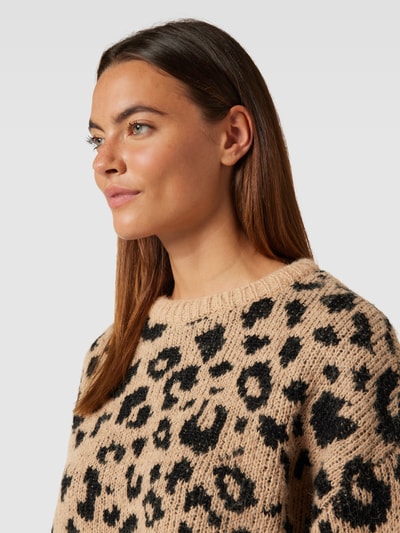 Vero Moda Strickpullover im Animal-Look Modell 'ZELMA' Hellbraun 3