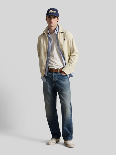 Polo Ralph Lauren Regular Fit Blouson mit Logo-Stitching Hellgrau 1