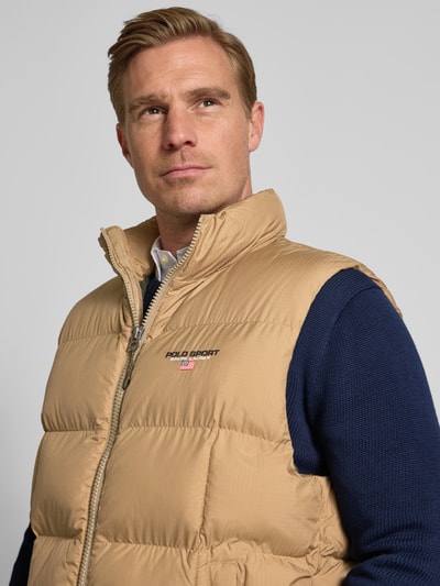 Polo Ralph Lauren Regular fit bodywarmer met labelstitching Kaki - 3