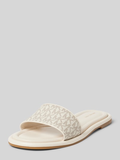 MICHAEL Michael Kors Slides mit Label-Details Modell 'DANA' Ecru 1