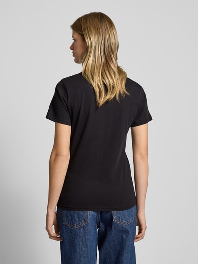 Hugo Blue T-Shirt mit Label-Print Black 5