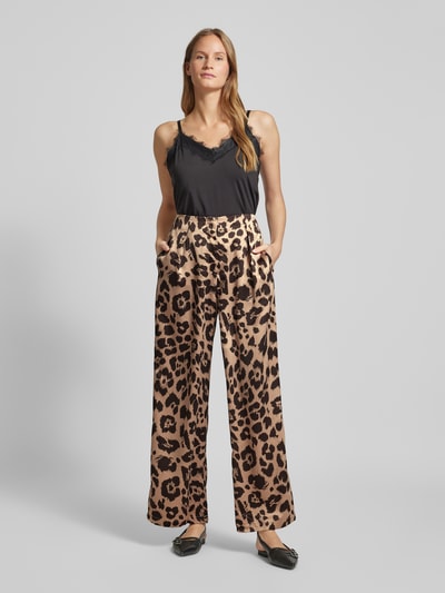 Vero Moda Relaxed Fit Culotte mit Animal-Print Modell 'MERLE' Mittelbraun 1