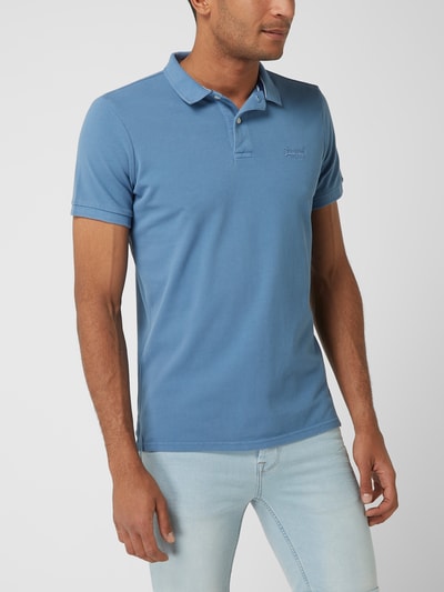 Superdry Poloshirt aus Baumwolle  Rauchblau Melange 4