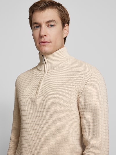 SELECTED HOMME Strickpullover mit Stehkragen Modell 'THEO' Offwhite 3