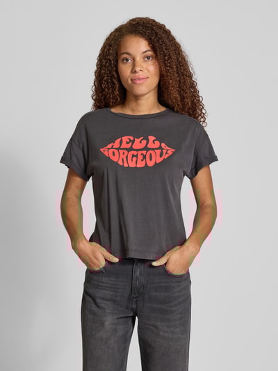 Noisy May T-Shirt mit Label-Print Modell 'BOHDI' Anthrazit 4
