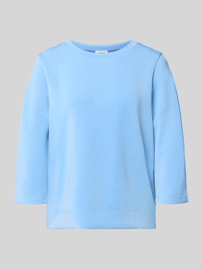 Produktfoto, Comfort Fit Sweatshirt aus Modal-Mix von s.Oliver RED LABEL in Hellblau, unifarben, 3/4-Arm, Rundhals, glatte Textur