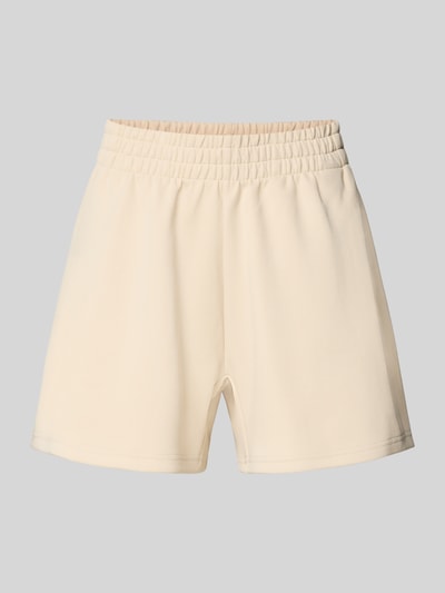 Produktfoto, Shorts mit elastischem Bund von adidas Sportswear im lockeren Schnitt, beigefarbener Baumwoll-Mix mit Label-Print.