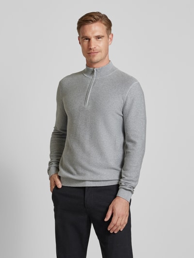 OLYMP Level Five Sweter z dzianiny o kroju slim fit ze stójką Srebrny 4