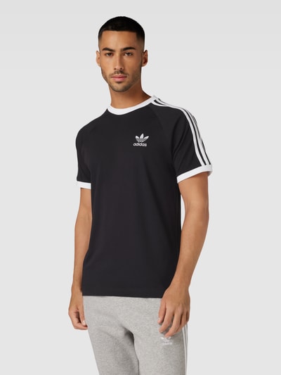 adidas Originals T-shirt z lampasami Czarny 4