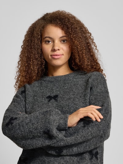 Only Relaxed fit gebreide pullover met wol, model 'BRUNHILDA LIFE' Antraciet - 3