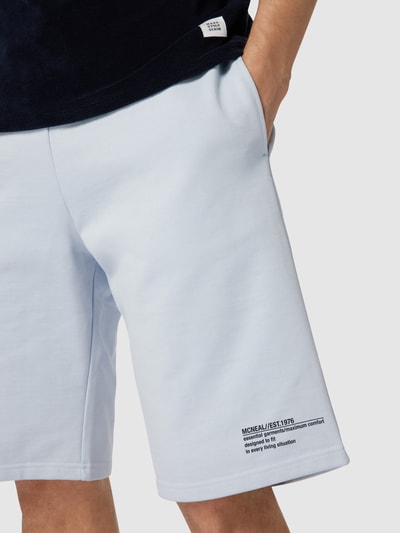 MCNEAL Sweatshorts met labelprint Oceaanblauw - 3