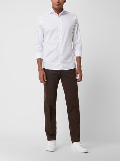 Hiltl Regular fit chino met stretch, model 'Peaker' Donkerbruin - 1