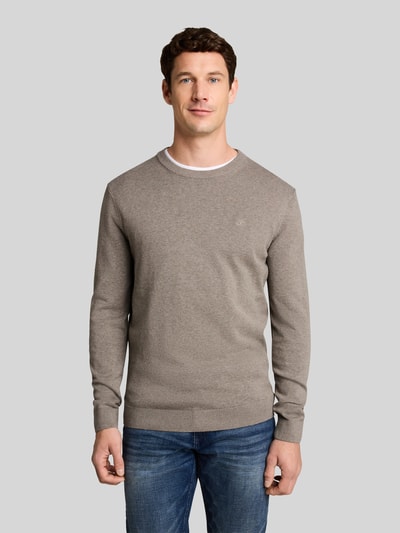 Tom Tailor Regular Fit Pullover aus reiner Baumwolle Taupe 4