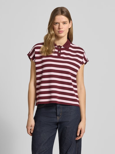 Marc O'Polo DENIM Boxy Fit Poloshirt aus reiner Baumwolle Bordeaux 4