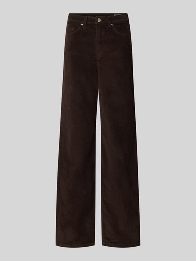 VERO MODA Wide leg broek van katoenmix model 'TESSA' Chocoladebruin - 1
