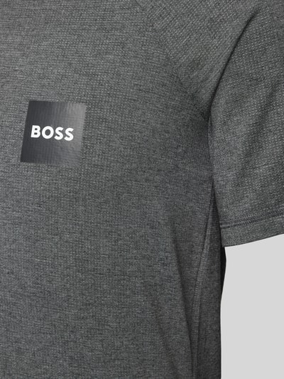 BOSS T-shirt met labelprint en ronde hals Antraciet gemêleerd - 2