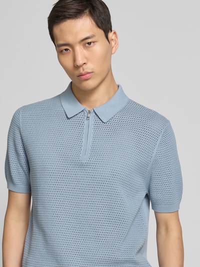 Antony Morato Regular fit poloshirt met structuurmotief Lichtblauw - 3