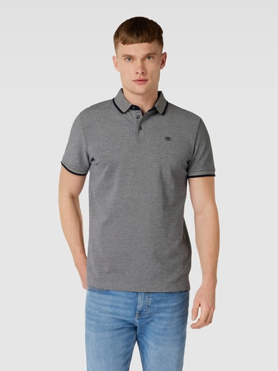 Tom Tailor Poloshirt mit Label-Stitching Dunkelblau 4